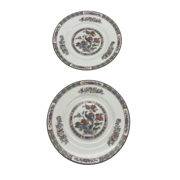 Wedgwood Kutani Crane Pair Bread & Butter Plates Bird Design England 6" R4464 - Picture 1 of 7